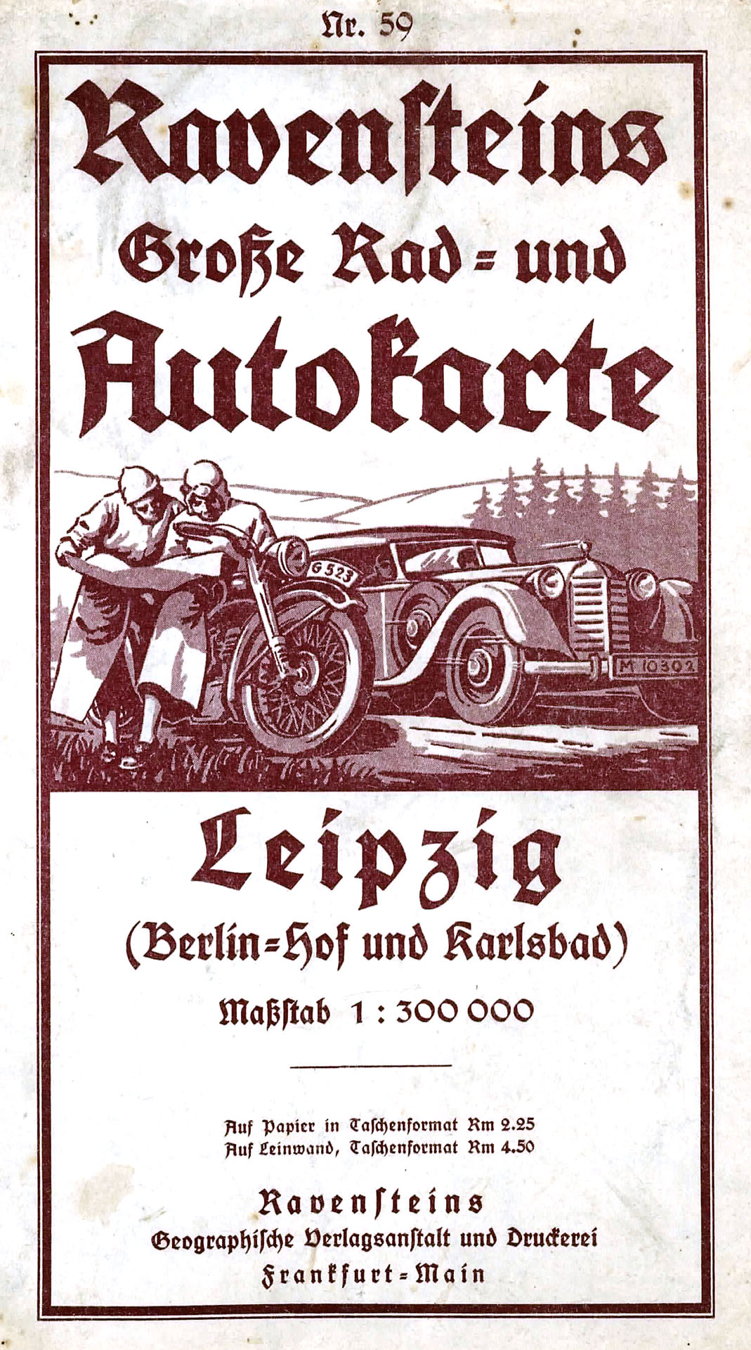 Ravensteins große Rad- und Autokarte Leipzig (Berlin - Hof und Karlsbad)